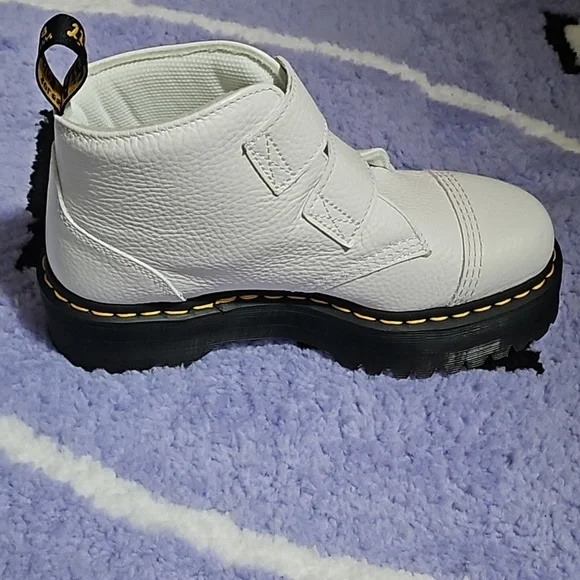 Doc Martens Devon Flower Milled Nappa Leather White Women's 8 - Picture 4 of 6